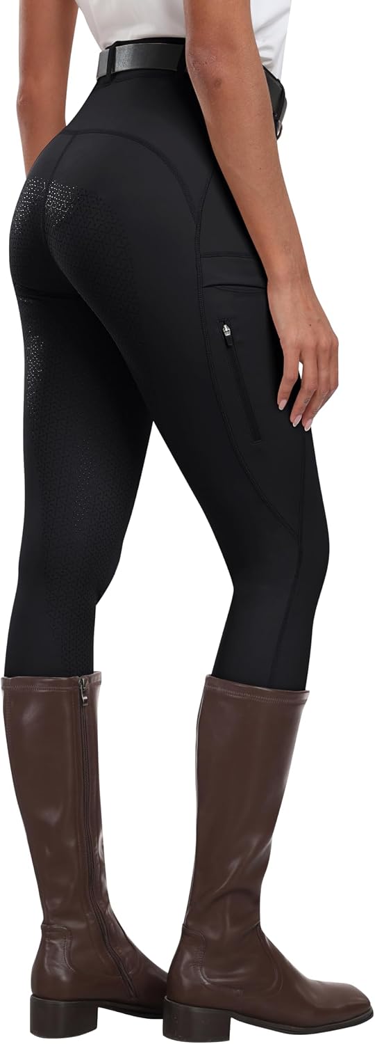 MoFiz Women's Silicone Full Seat Horse Riding Pants Zipper Pockets Equestrian Breeches...