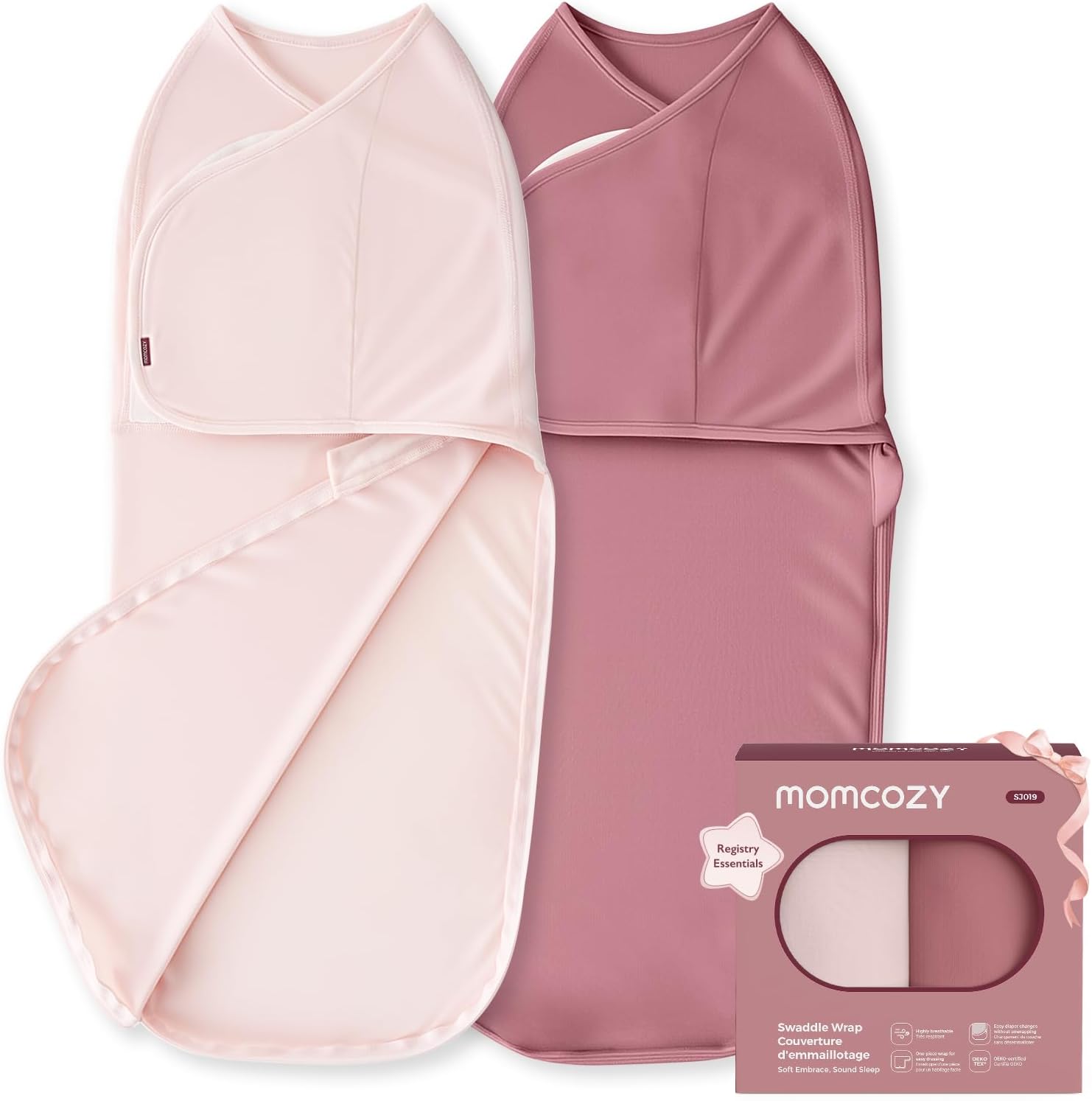Momcozy Swaddles for Newborns, Quiet Fastener Swaddle Suitable for Infant 0-3 Months...