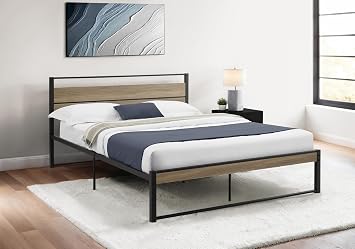 Monarch Specialties I 6070Q Bed, Bedroom, Frame Only, Platform Bed, Queen Size, Dark Taupe... image