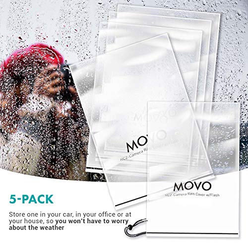 Movo (5 Pack) RC1 Clear Rain Cover for DSLR Camera and Lens up to 18" Long image