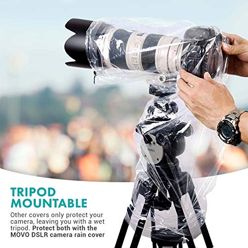 Movo (5 Pack) RC1 Clear Rain Cover for DSLR Camera and Lens up to 18" Long image