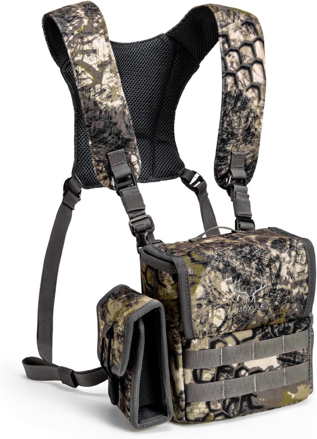 MOXULE Binocular Harness Chest Pack - Bino Case with Rangefinder Pouch and Waterproof Cover...