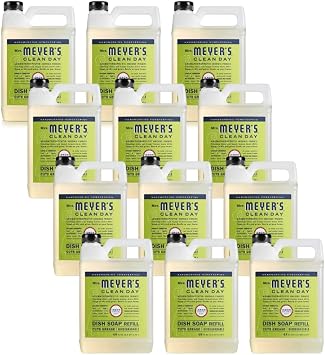 Mrs. MEYER'S Clean Day Liquid Dish Soap Refill, Lemon Verbena, 48 Fl Oz. (Pack of 12) image