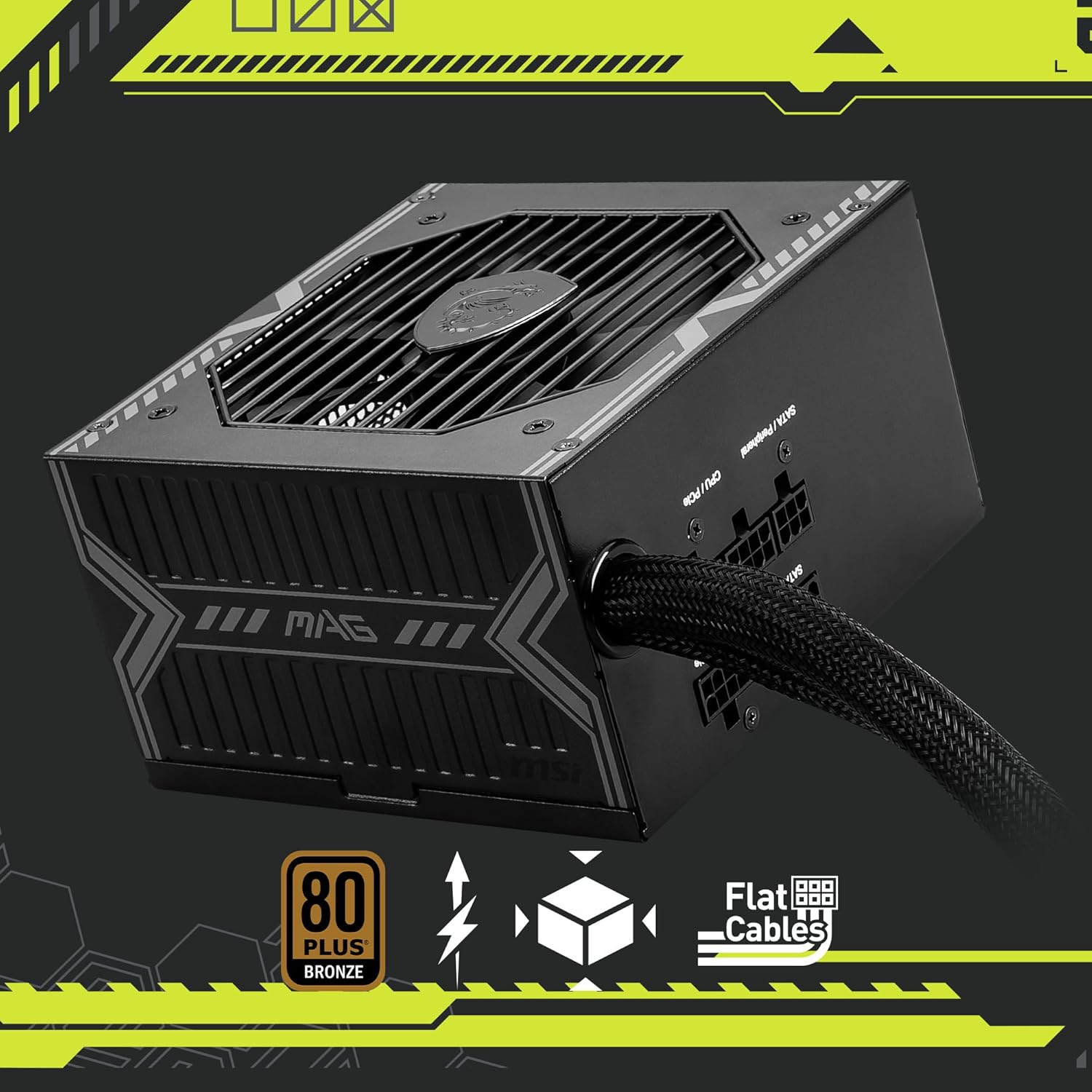 MSI MAG A650BE, Semi-Modular Compact 650W ATX Power Supply, 80+ Bronze, Low-Noise Fan... image
