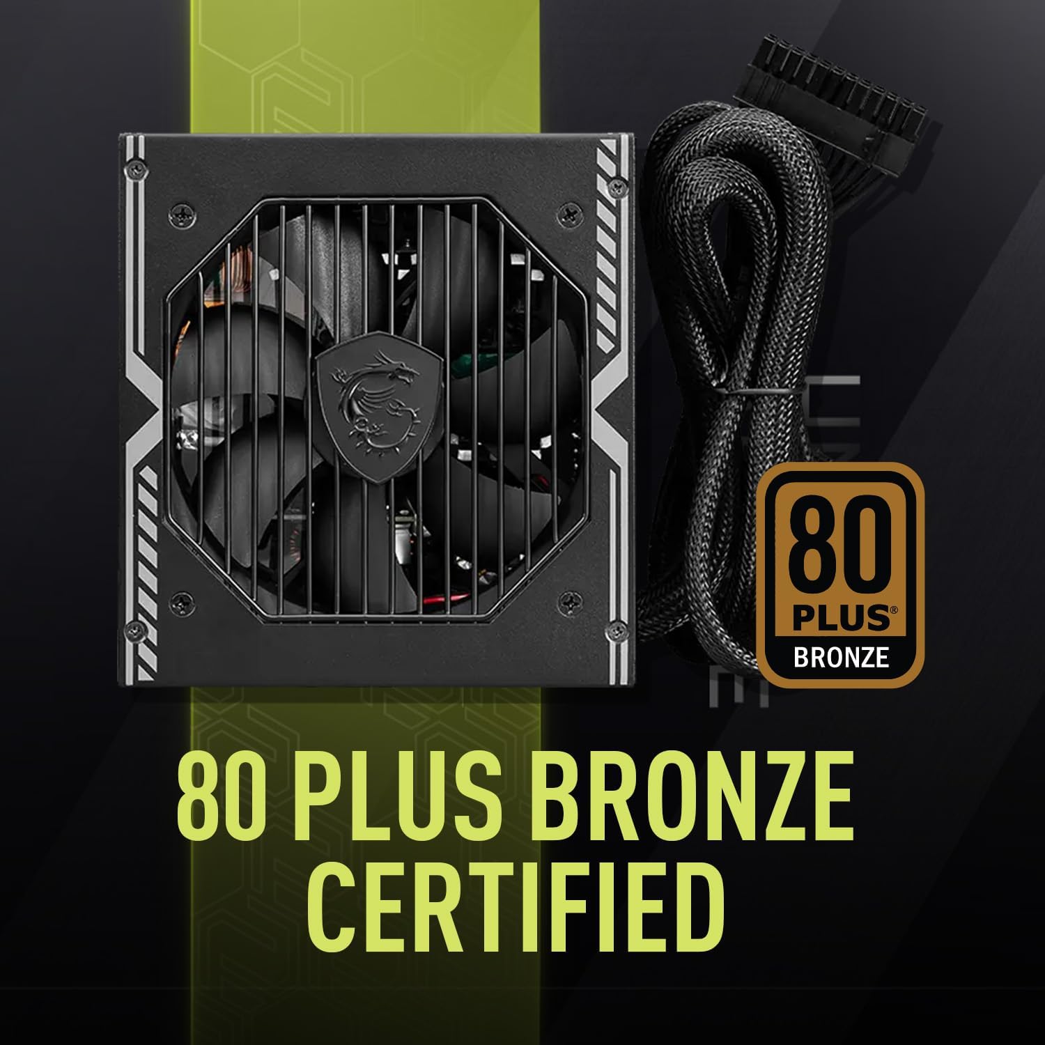 MSI MAG A650BE, Semi-Modular Compact 650W ATX Power Supply, 80+ Bronze, Low-Noise Fan... image