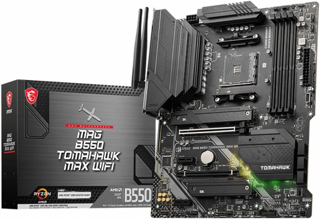 MSI MAG B550 Tomahawk MAX WiFi Gaming Motherboard (AMD Ryzen 5000 Series, AM4, DDR4, PCIe...