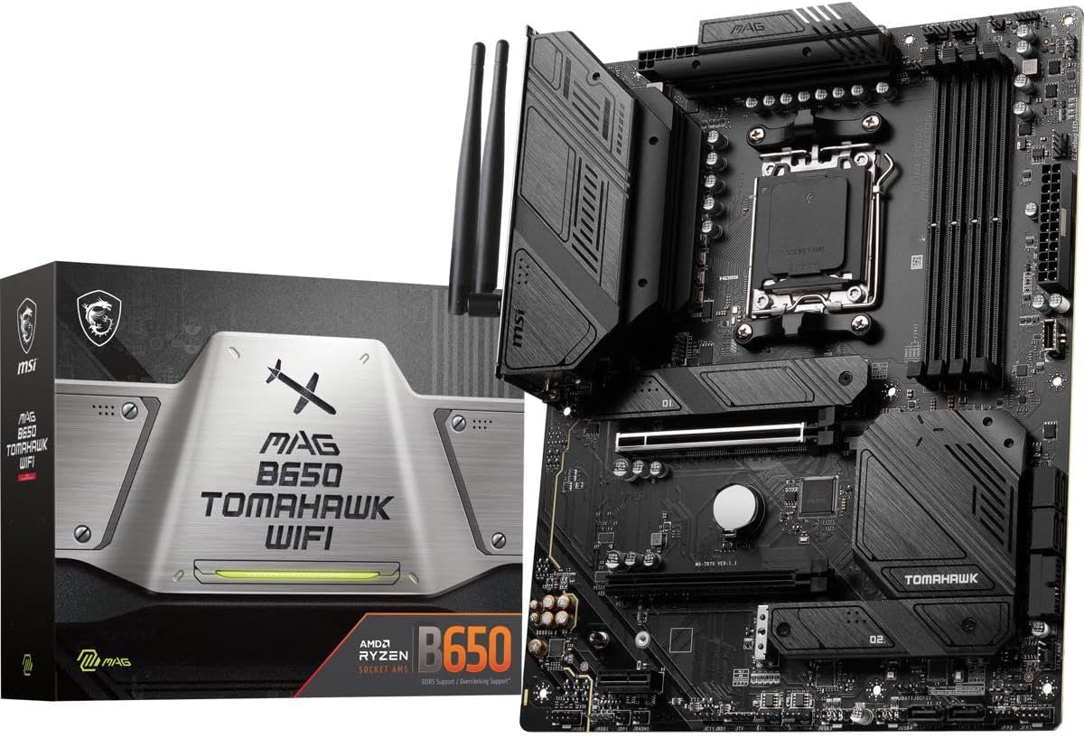 MSI MAG B650 Tomahawk WiFi Gaming Motherboard (AMD Ryzen 9000/8000/7000 Series Processors...