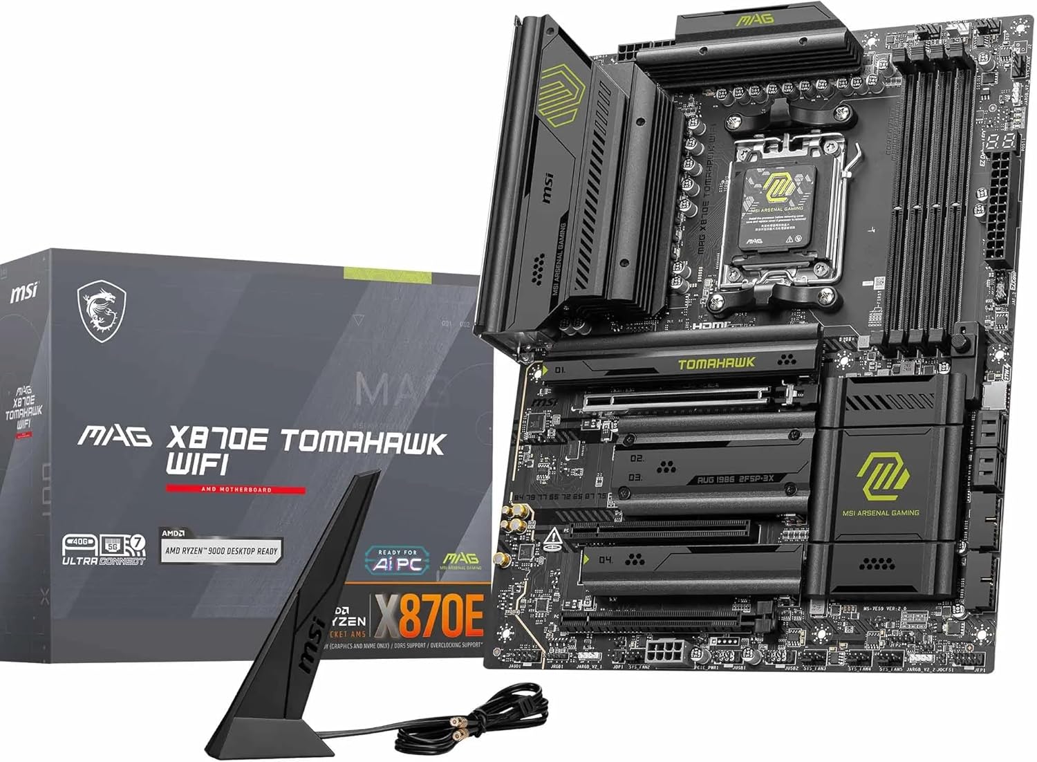 MSI MAG X870E Tomahawk WiFi Motherboard, ATX - Supports AMD Ryzen 9000/8000 / 7000...