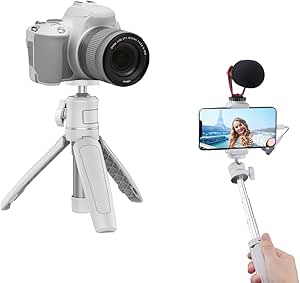 MT-08 White Mini Tripod for Camera,1/4" Mount Universal Portable Camera Tripod Compatible...