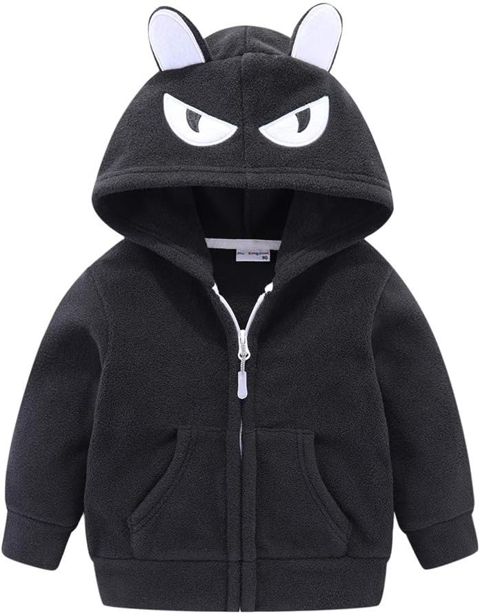 Mud Kingdom Fleece Hoodies Jacket for Boys Girls Full Zipper Long Sleeve Happy Halloween