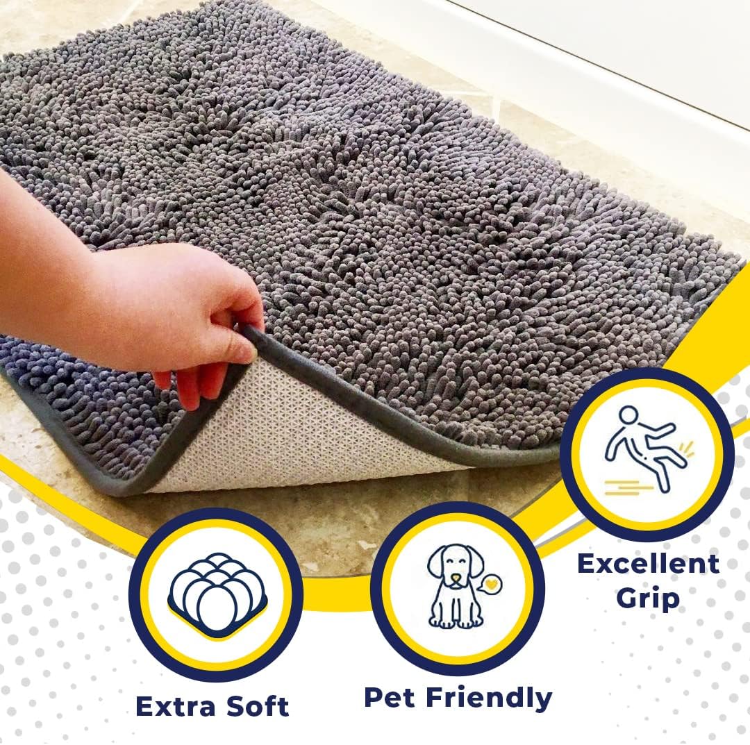 Muddy Mat® | Super Water Absorbent Door Mat Indoor, Microfiber Quick Dry Chenille Entryway...