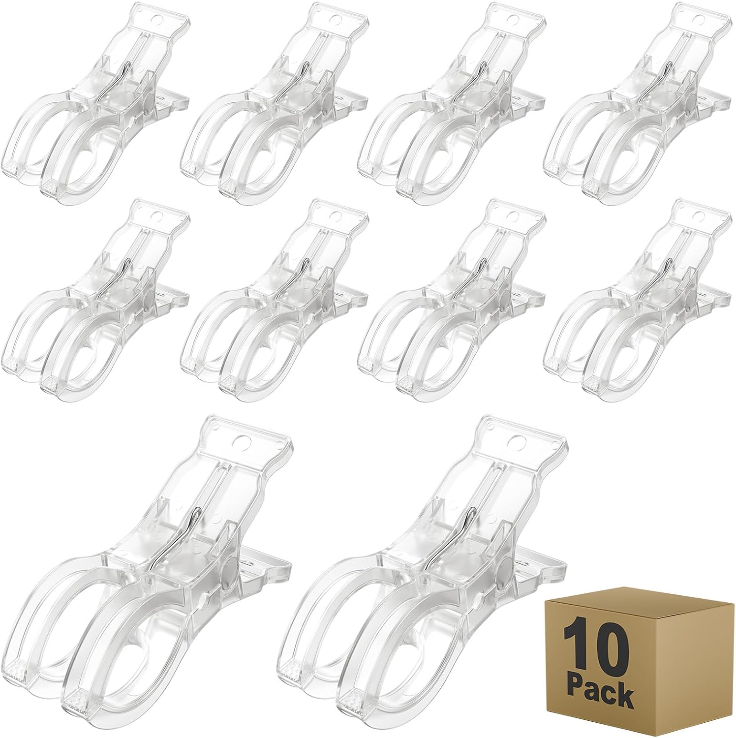 Muitcdo 10 Pack Balloon Arch Clips, Large Clear Spring Clamps for Backdrop, 3.5'' Plastic...