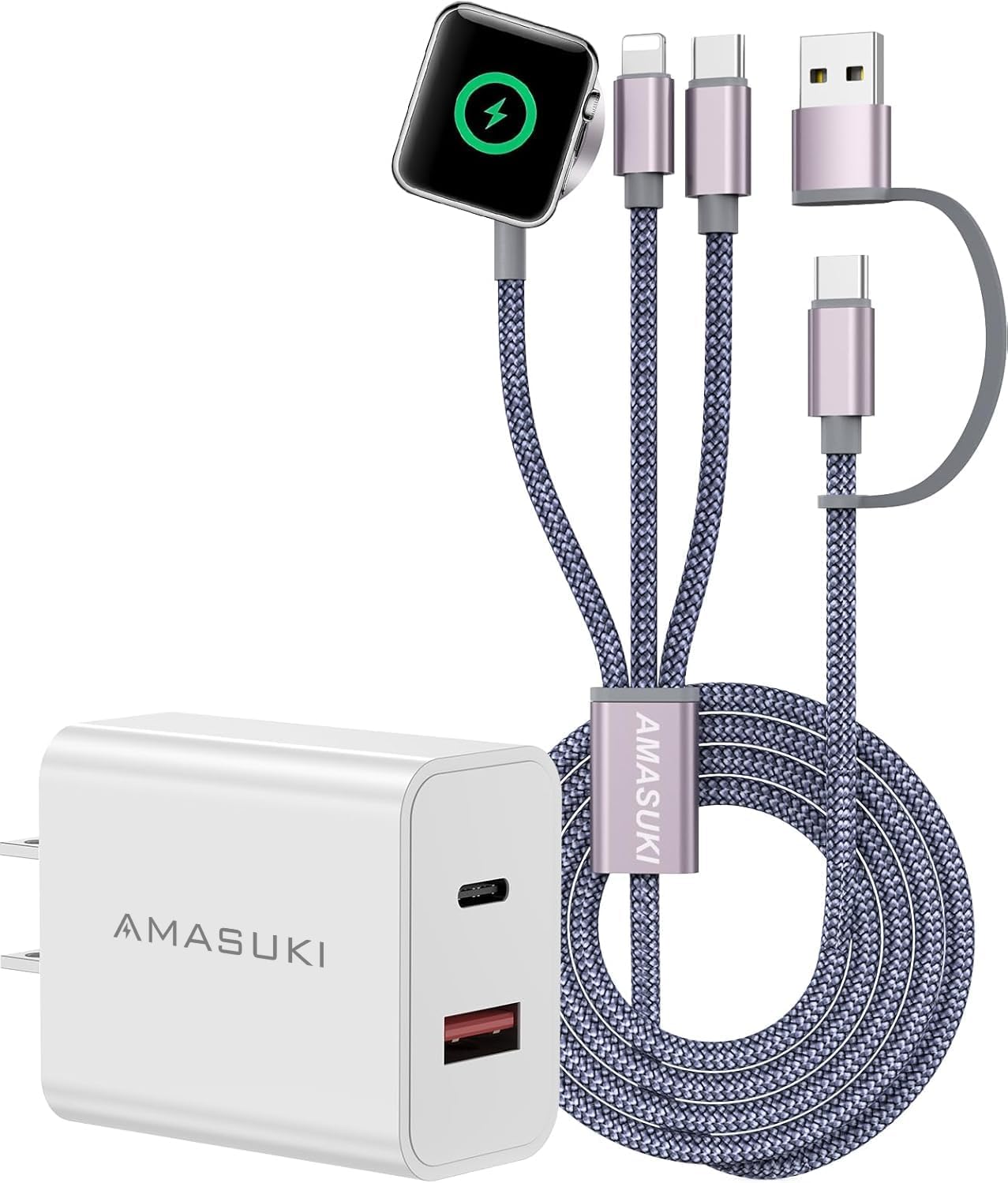 Multi Charging Cable for Apple Watch Charger iPhone Charger PD20W USB C/A Charger Block Fast...
