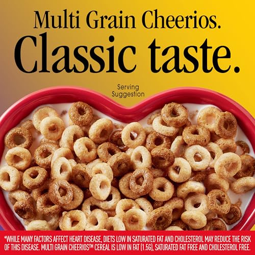 Multi Grain Cheerios, Heart Healthy Breakfast Cereal, Gluten Free, Family Size, 18 oz image