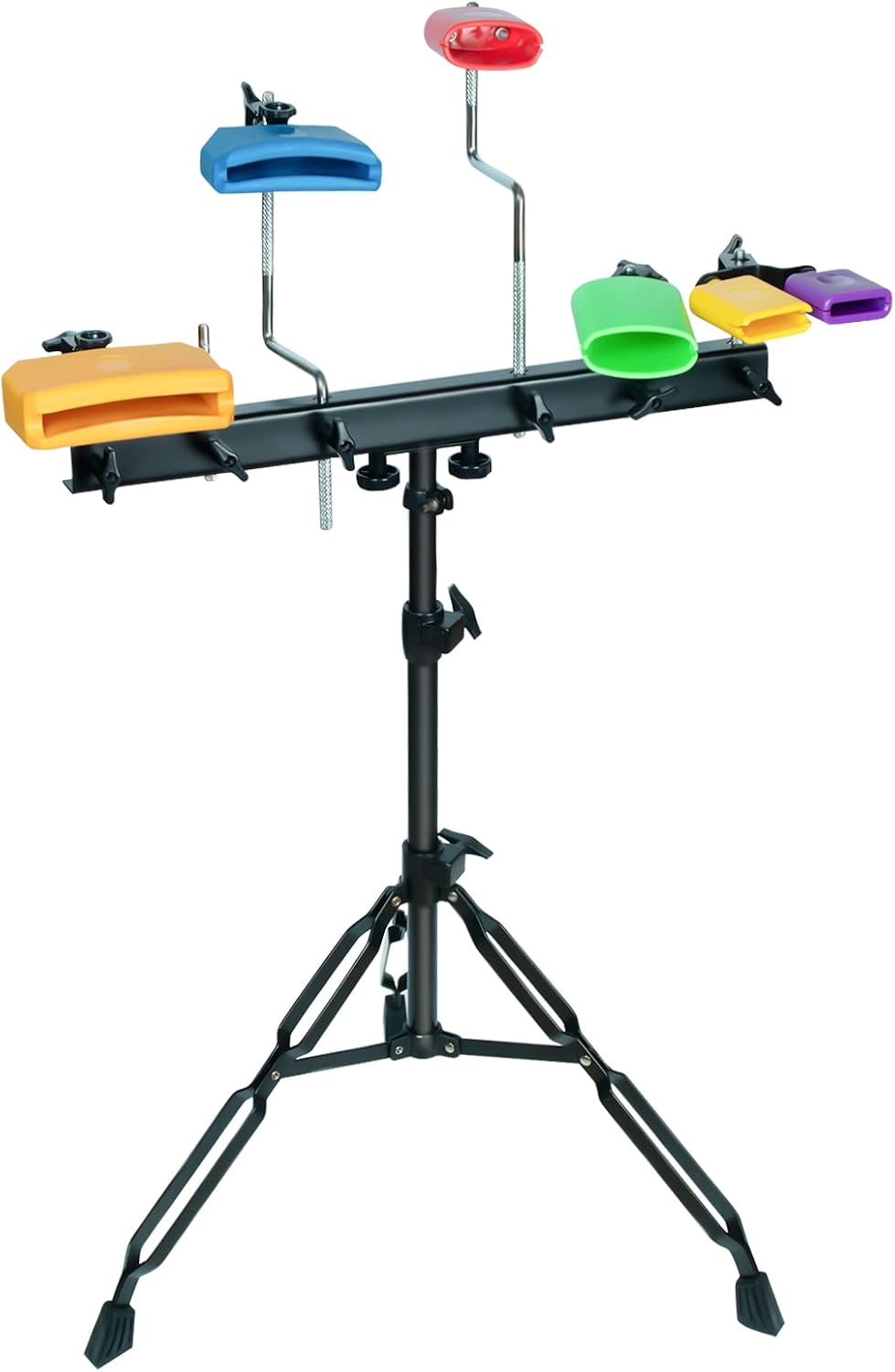 MUSCELL Jam Block Set Percussion Stand - Complete with Heavy Duty Mounting Bracket and Stand...