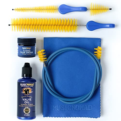 MusicNomad 6 pc. Premium Trumpet (Cornet) Cleaning & Care Kit with Extra Care Built into our...