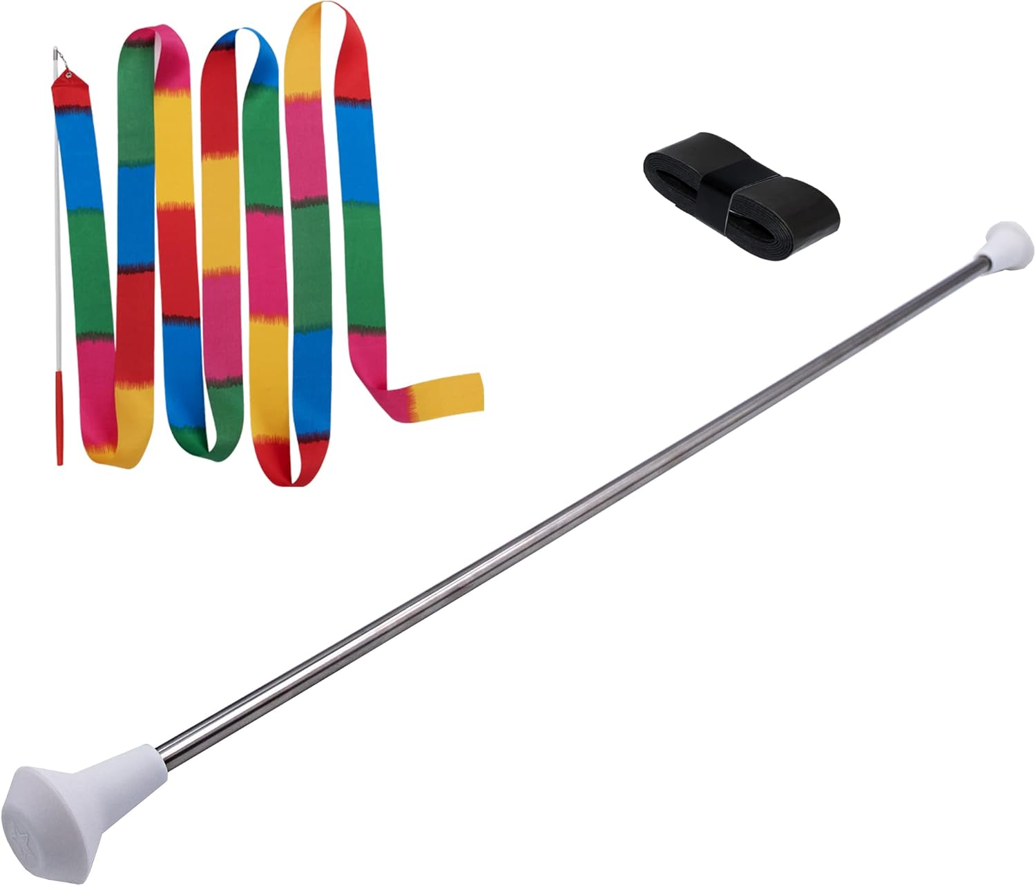 MVG Twirling Marching Baton 28 in stainless steel rubberized ends mini shaft 3/8 with...