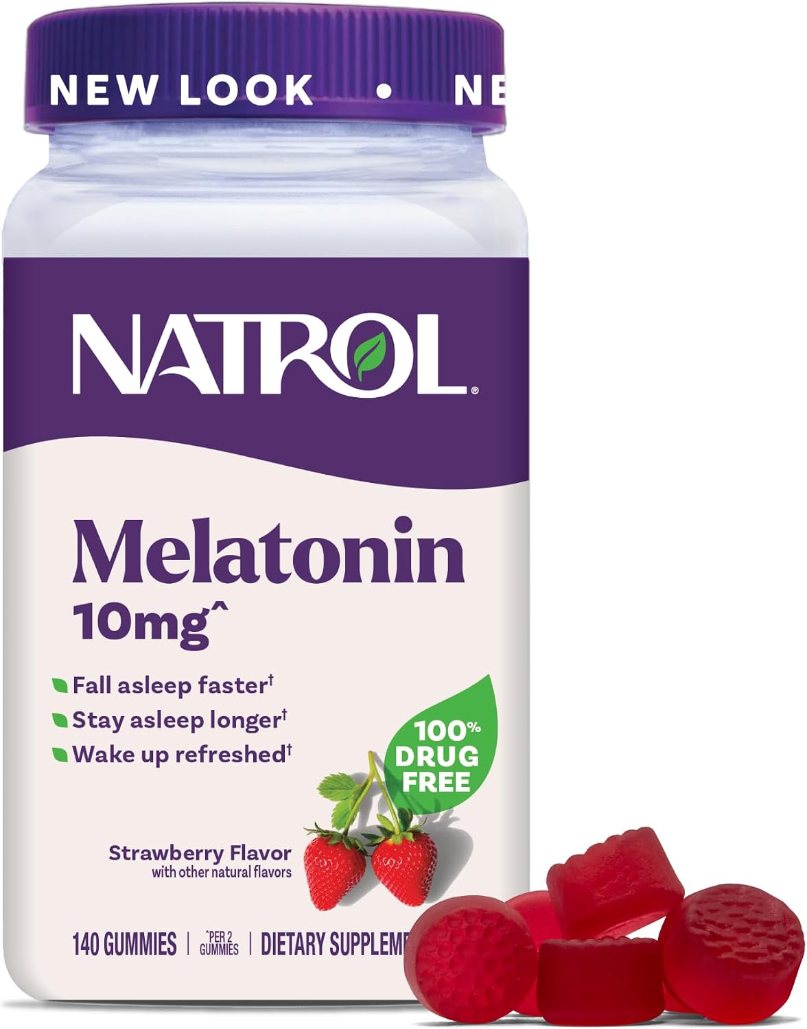 Natrol Melatonin Gummies, Sleep Support for Adults, Melatonin 10 mg, 140...