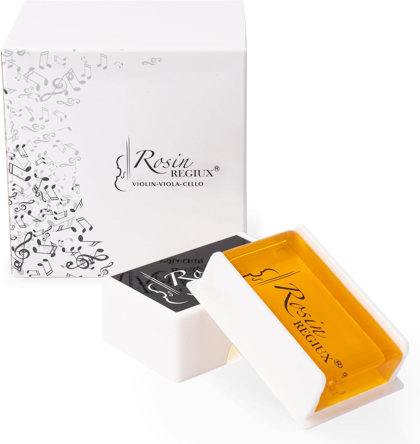 Natural Low Dust Rosin 2-Pack for Violin, Viola and Cello with Protective Case