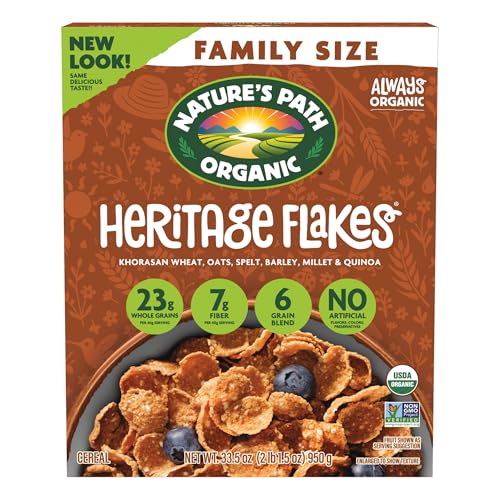 Nature's Path Organic Heritage Flakes® Cereal, 33.5 oz (Pack of 1), Ancient Grains, 23g...