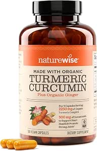 NatureWise Curcumin Turmeric 2250mg - Advanced Absorption from 95% Curcuminoids & BioPerine...