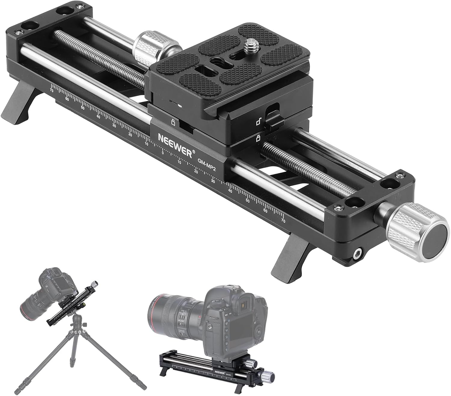 NEEWER 140mm Macro Focusing Rail Slider with 360° Rotation, 4 Directional Locking...