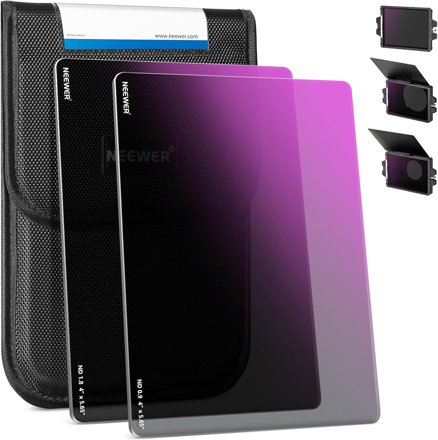 NEEWER 2 Pack ND0.9/1.8 (3/6 Stops) Square ND Filter, 4"x5.65" Dual Sided 30 Multi Nano...