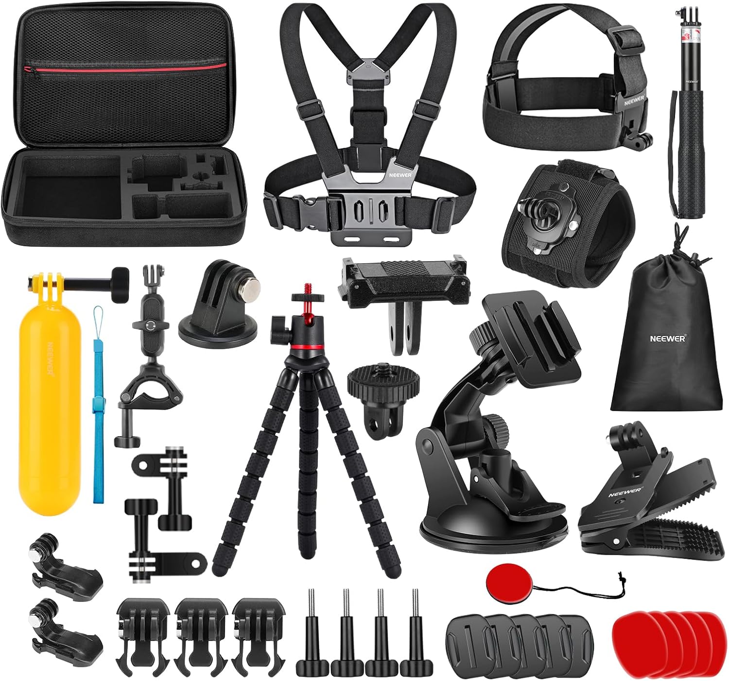 NEEWER 35 in 1 Action Camera Pro Accessories Kit Compatible with DJI Osmo Action 5 Pro 4 3...