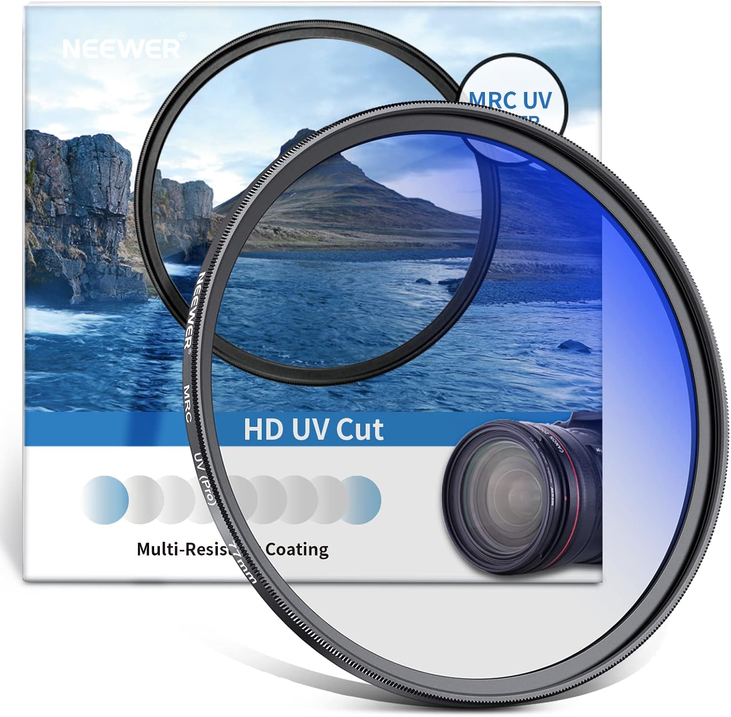 NEEWER 77 mm UV Protection Filter, High Definition/30 Layers of Multi-Layer...