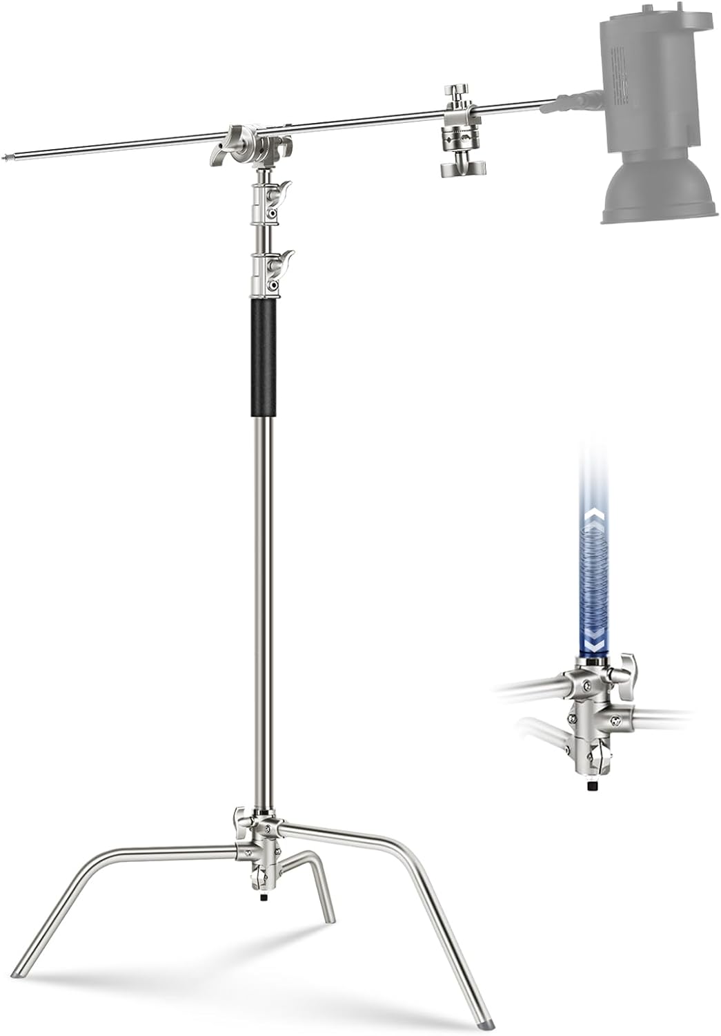 NEEWER Basics 100% Stainless Steel Heavy Duty C Stand with Boom Arm, Max 10.5ft/320cm...