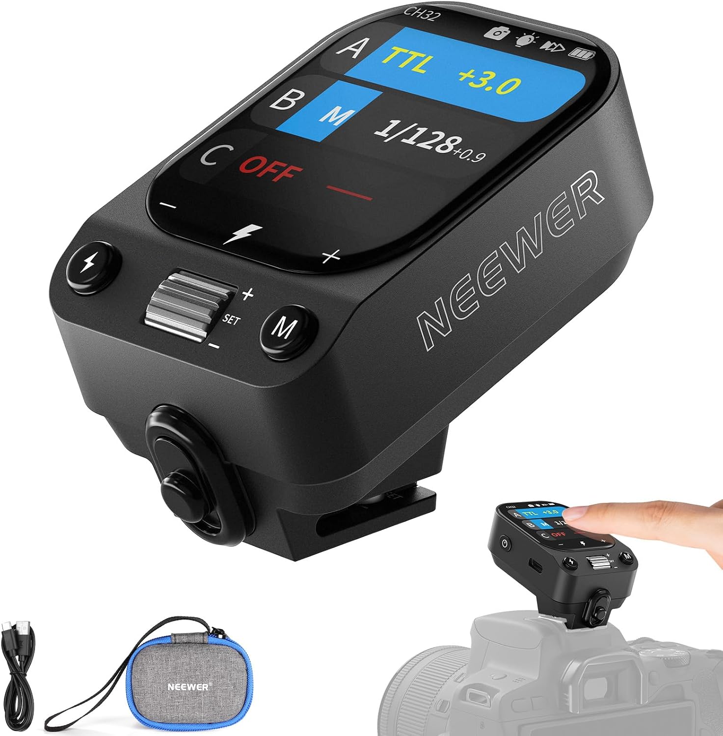 NEEWER QZ-C 2.4G TTL Wireless Flash Trigger Compatible with Canon Cameras Godox IT32 V1 V100...