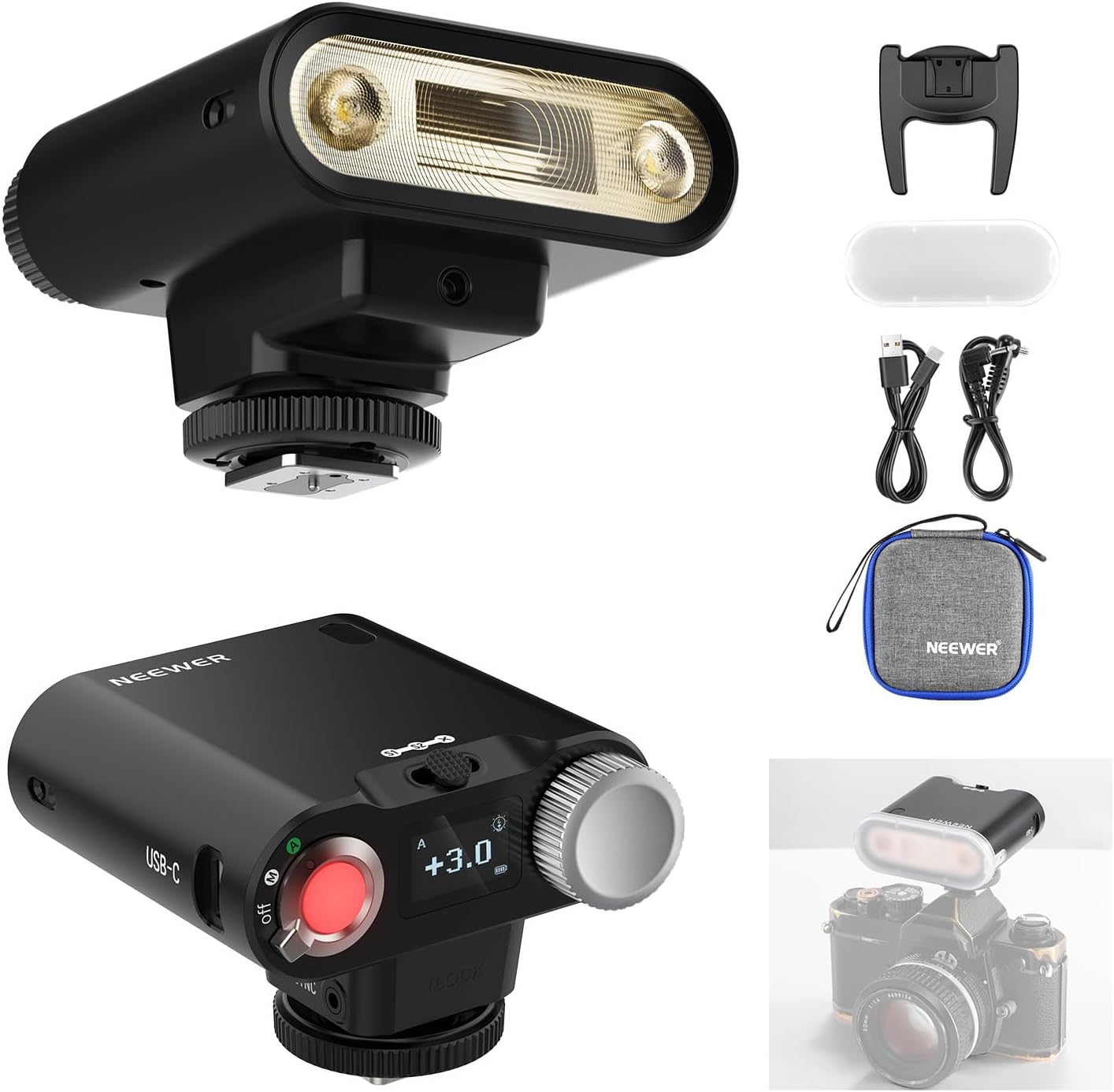 NEEWER Z160 Single Contact Camera Flash Compatible with Canon Nikon Sony Fuji Olympus...