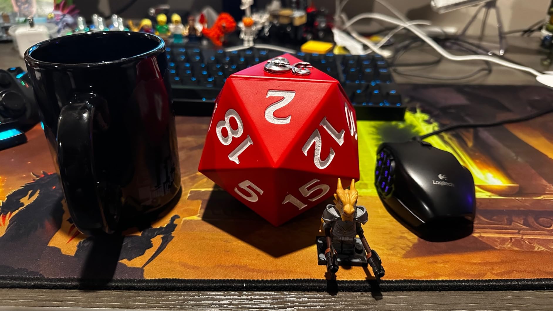 Nemesis Now Dungeons & Dragons D20 Dice Storage Box, 13.5cm, Resin, Red, Officially Licensed...