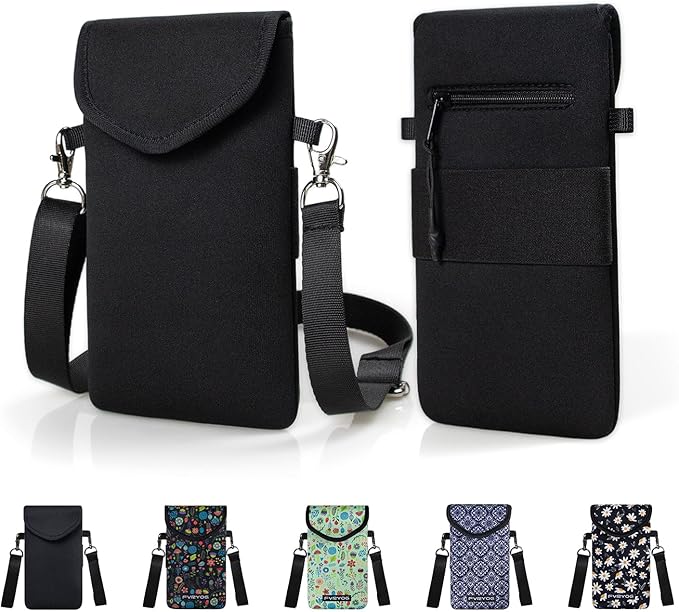 Neoprene Phone Sleeve Pouch Case Bag for Men Women w/Crossbody Strap/Neck Lanyard for iPhone...