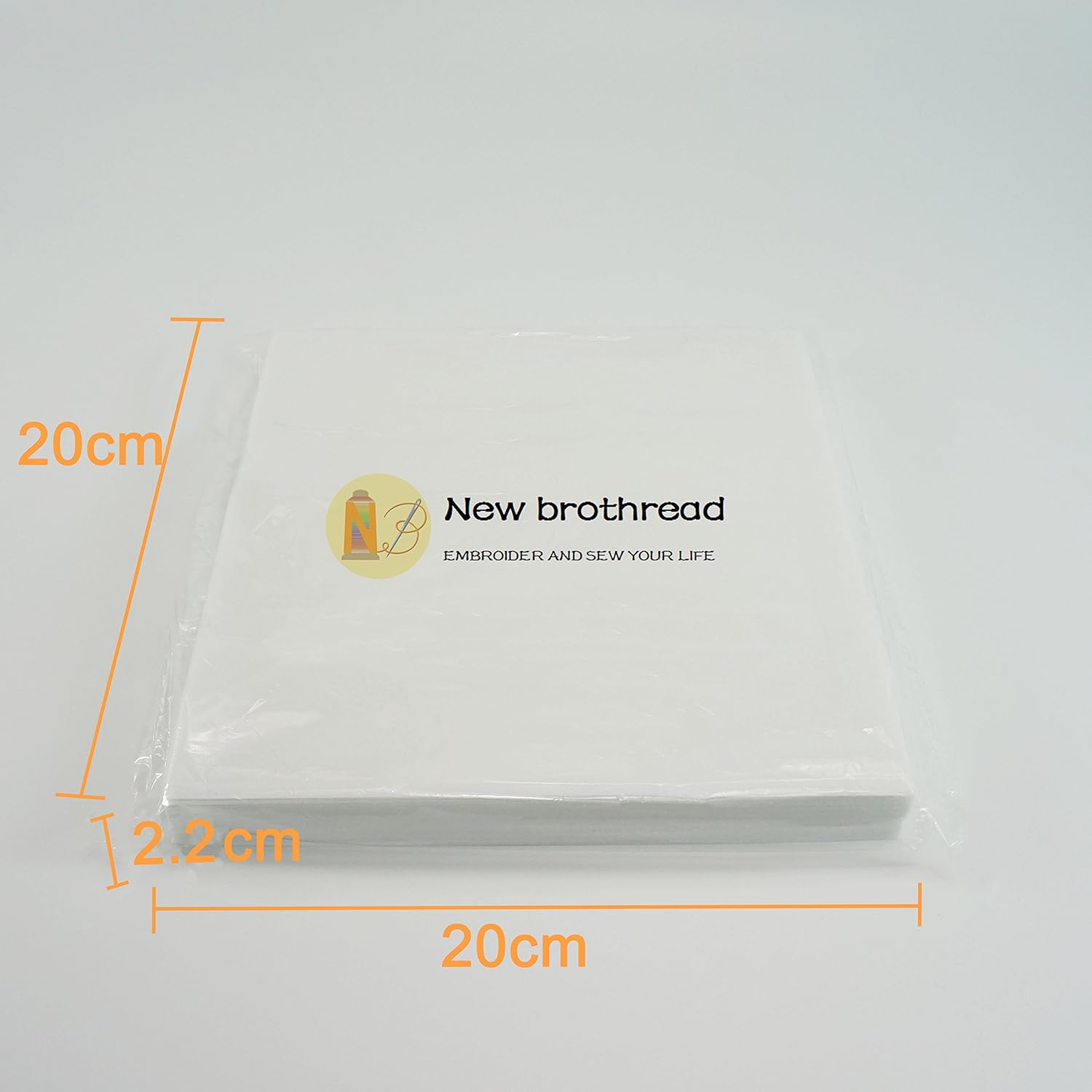 New brothread Tear Away Machine Embroidery Stabilizer Backing 8"x8" - 100 Precut Sheets... image