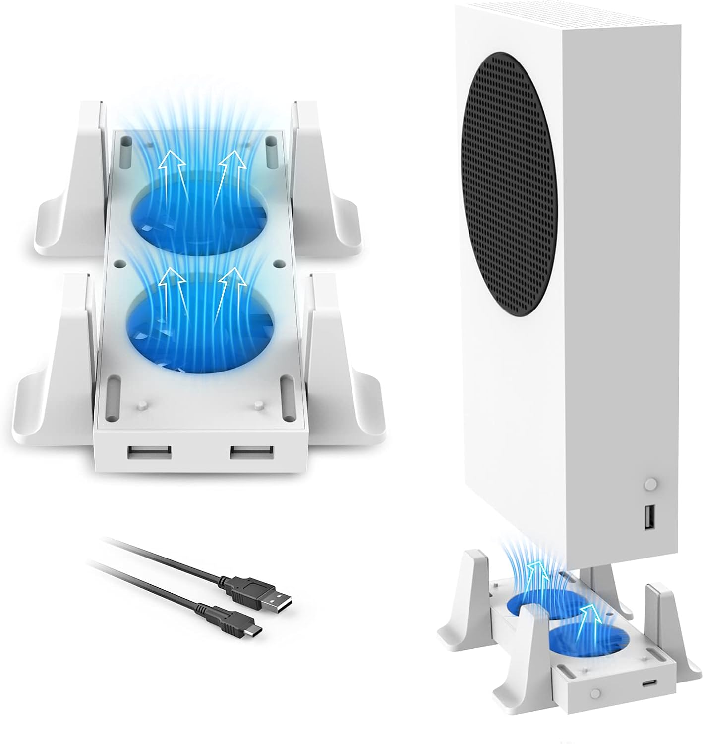 NexiGo Vertical Stand with Cooling Fans for Xbox Series S Console, 3 Levels Adjustable Fans...