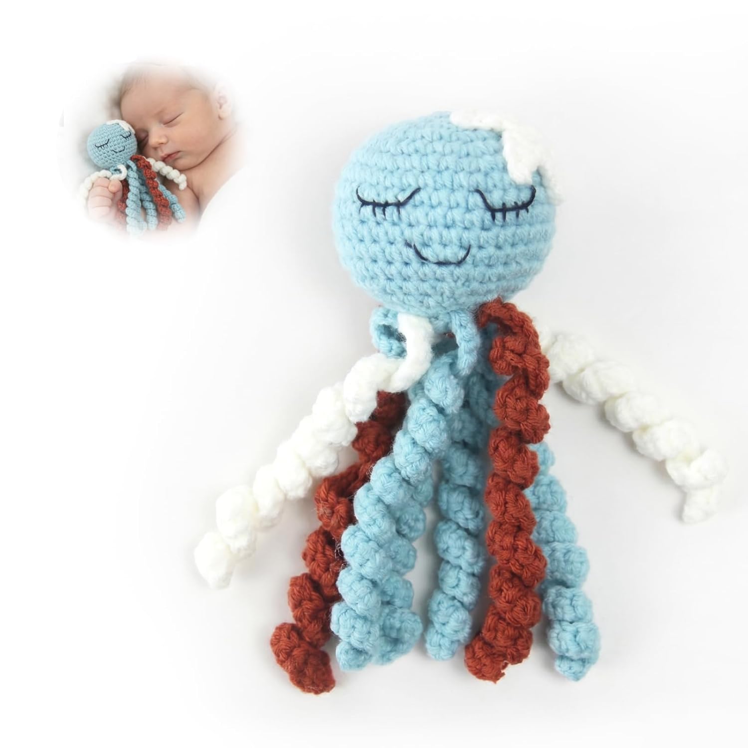 NICU Baby Octopus Crochet Toy, Octopus for nicu Baby, NICU Octopus Comfort Soothing Toy with...