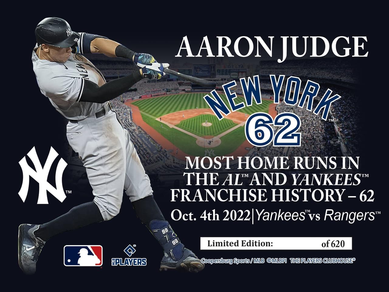 NIKCO SPORTS Aaron Judge Yankees 62 Home Run Record Bat | Limited Edition of 620 | American...