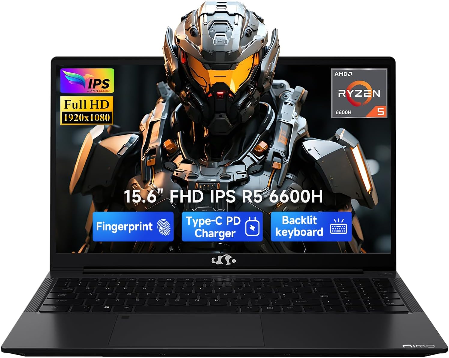 NIMO 15.6" Light-Gaming-Laptop, 8 Cores AMD Ryzen 7 Pro 6850U 32GB RAM 1TB SSD (Beat...