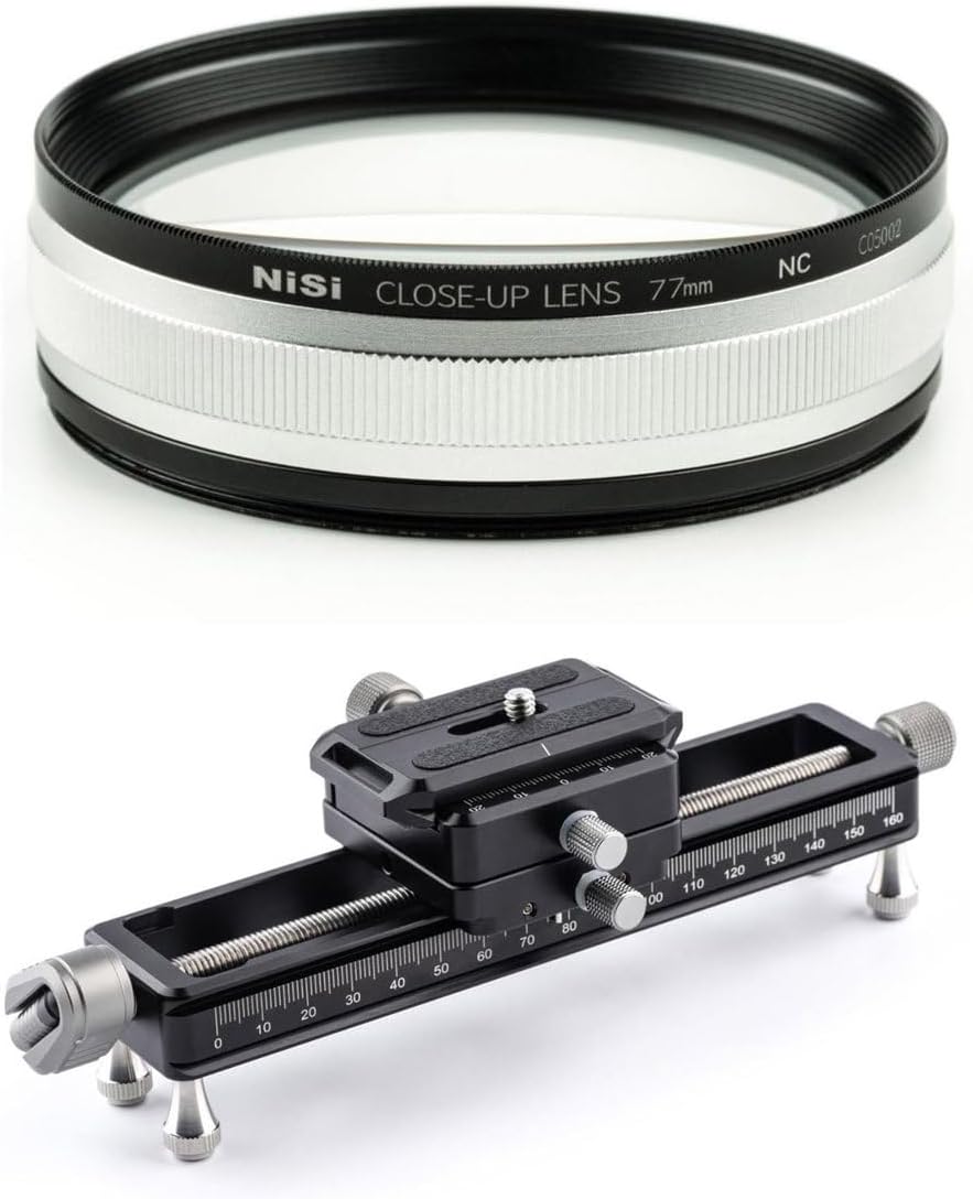 NiSi Close Up Lens Kit NC 77mm with 67 & 72mm Adapters NM-180 Macro Focusing Rail 360 Degree...
