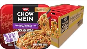 Nissin Chow Mein Noodles, Teriyaki Chicken, 4 Ounce (Pack of 8)