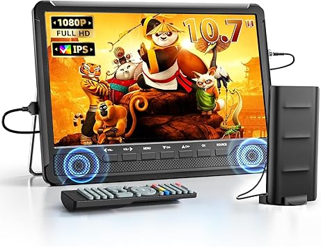 NORTHING 10.7" IPS Flat Screen TV, Portable Mini TV with Antenna ATSC Tuner, LCD Monitor...