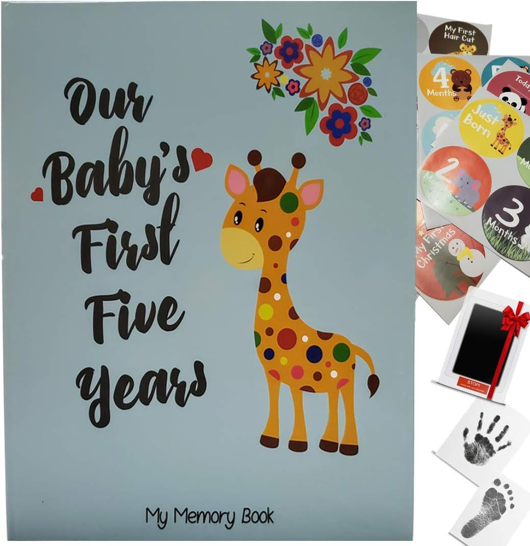 Novarena First 5 Years Baby Memory Book Journal Scrapbook 48 Pack Monthly Milestones...