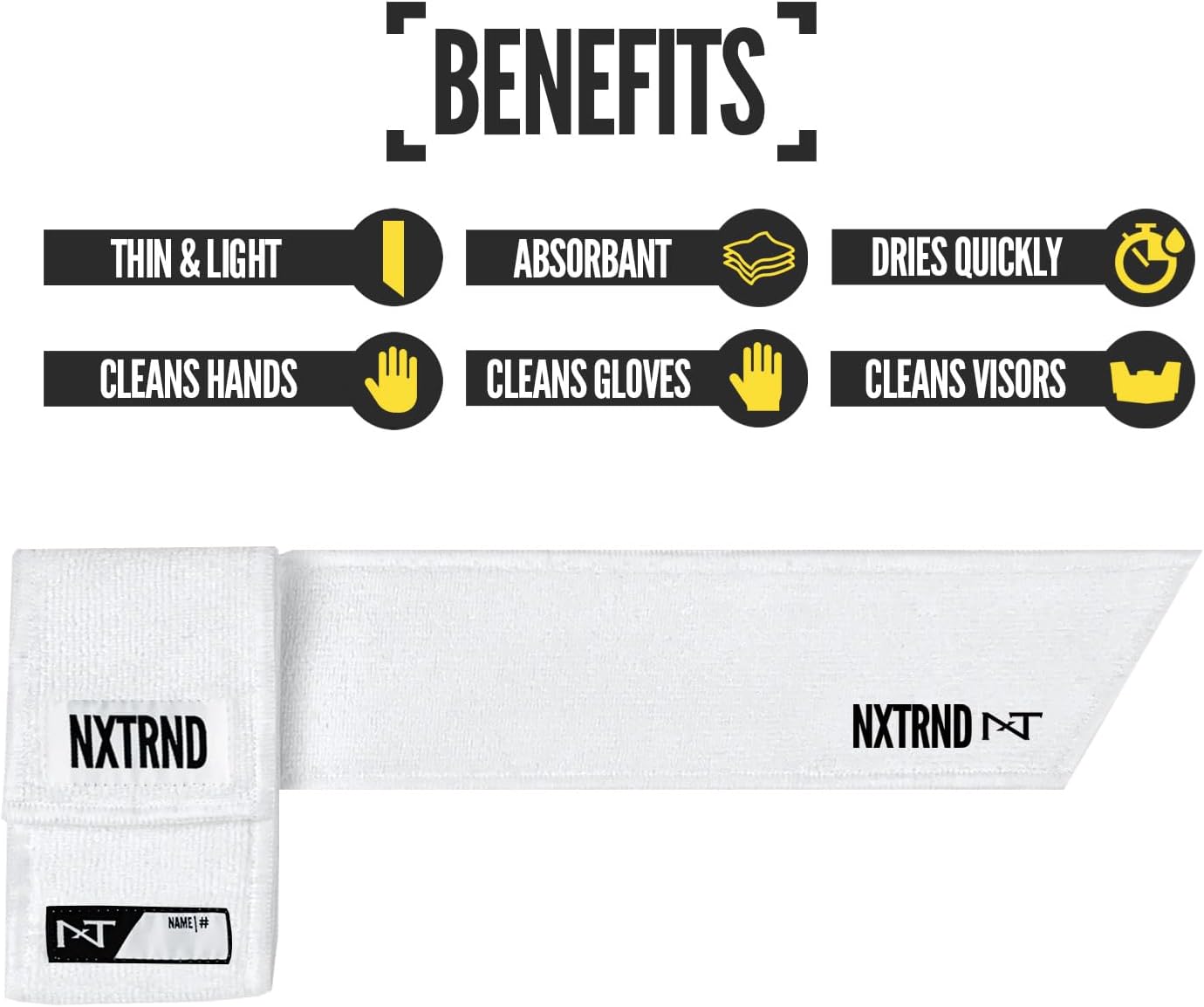 Nxtrnd Streamer Football Towel, Thin Sports Towel, Dries Hands & Football Accessories (White) image