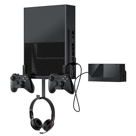 Nymus Xbox One Wall Mount Kit with Power Brick Mount, Detachable Controller Holder &...