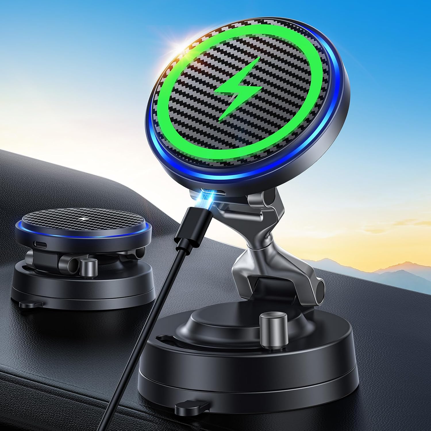 OANDYS for Mag-Safe Car Mount Charger 15W Fast Wireless Charging Magnetic Car Phone Holder...
