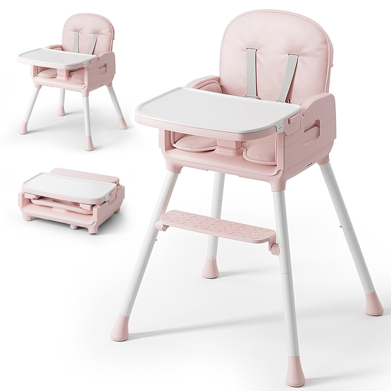 Obee Odee 3-in-1 Portable Baby High Chair for Babies and Toddlers, Convertible Easy Clean...