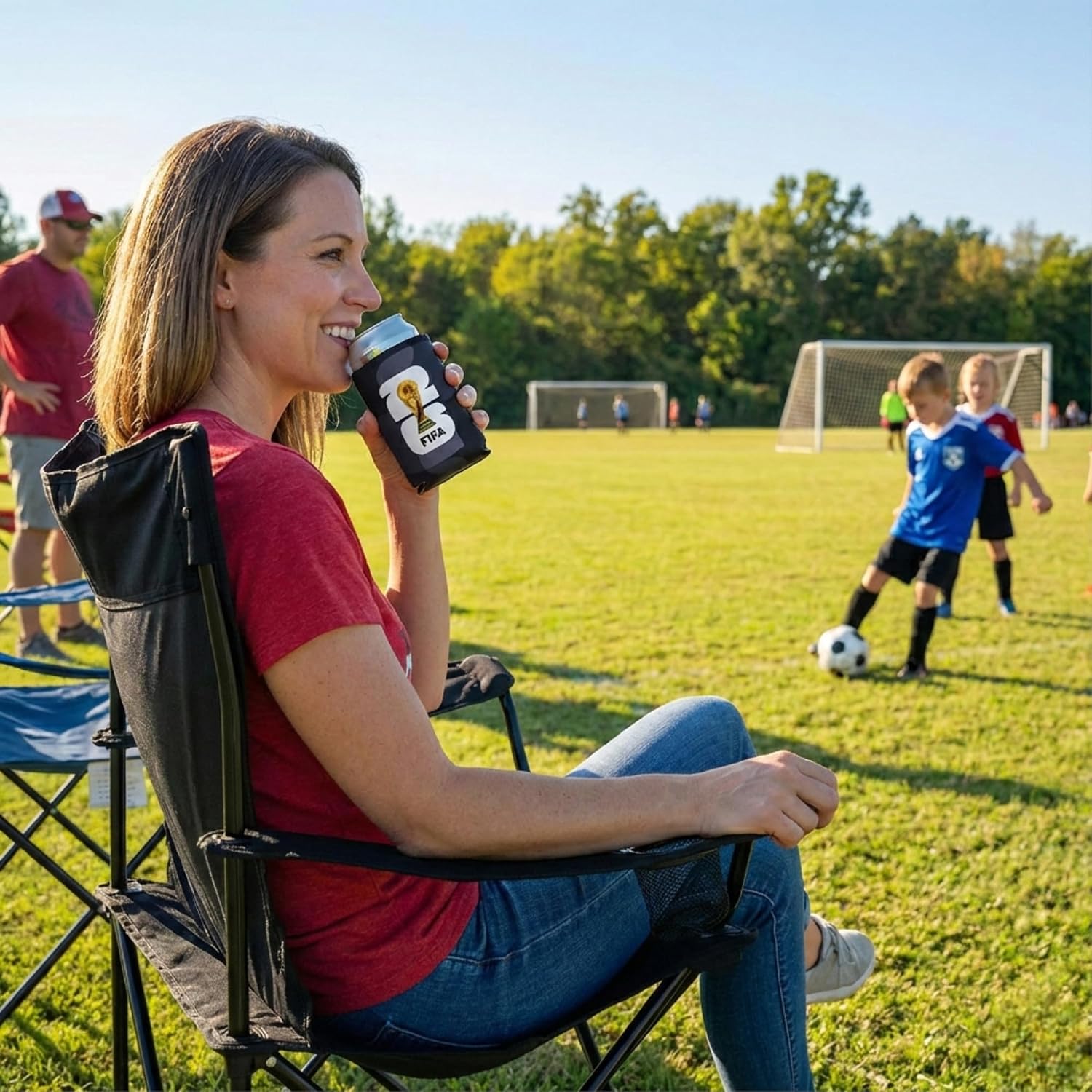 Official 2026 FIFA World Cup - Insulated Soda & Beer Can Cooler - Keeps Drinks Colder for... image