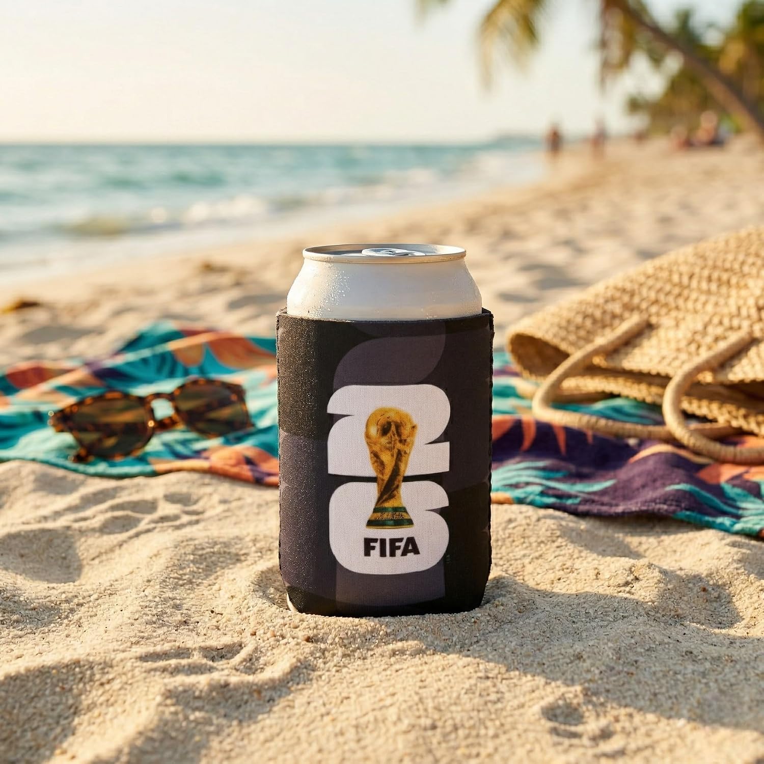 Official 2026 FIFA World Cup - Insulated Soda & Beer Can Cooler - Keeps Drinks Colder for... image