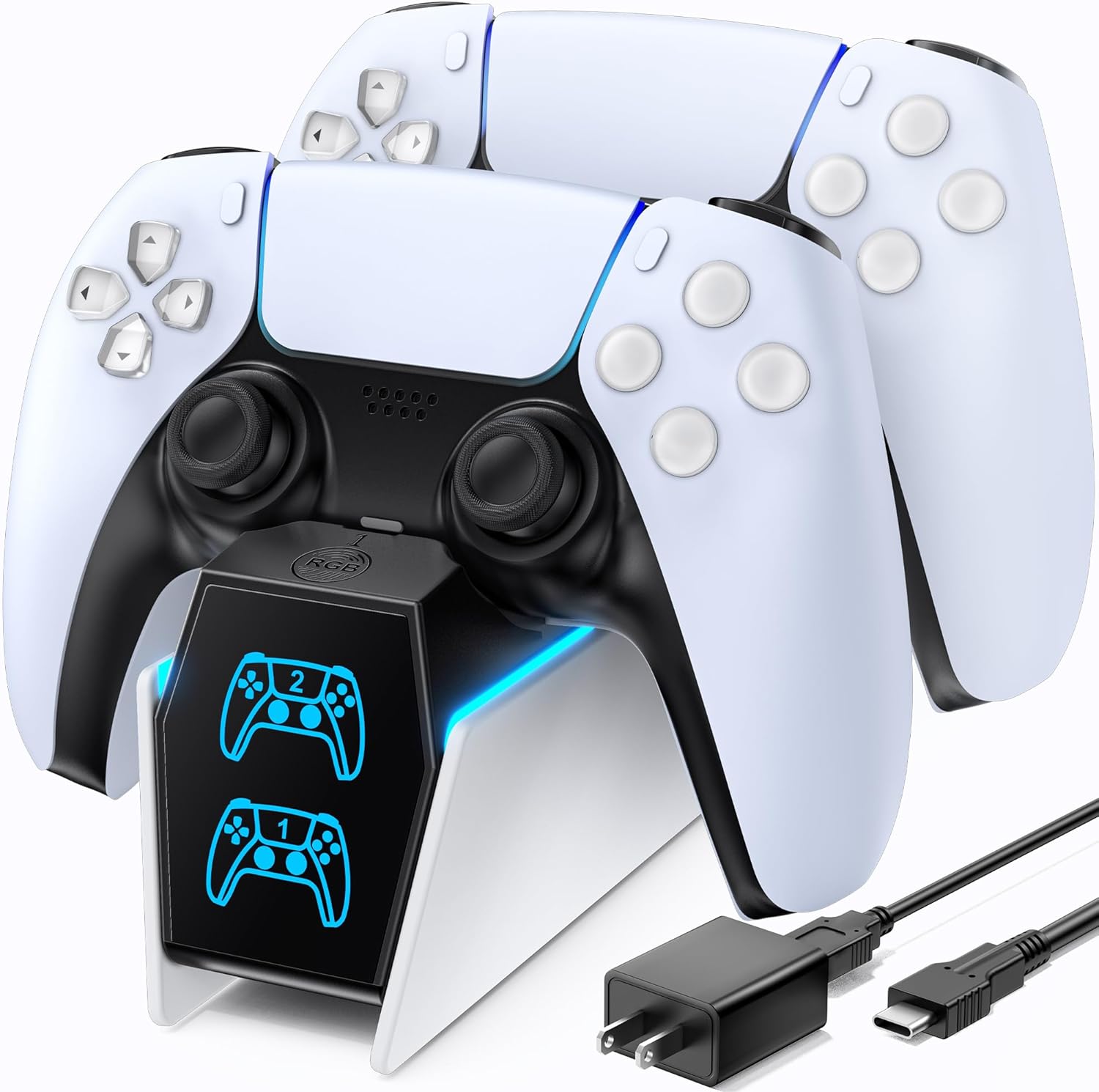 OIVO PS5 Controller Charger with Fast Charging AC Adapter, PS5 Controller Charging Station...